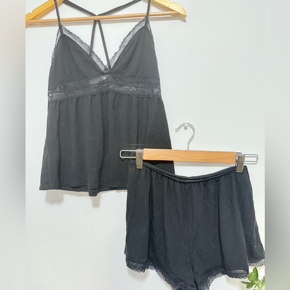 Victoria's Secret Black Lace Sleepwear Set